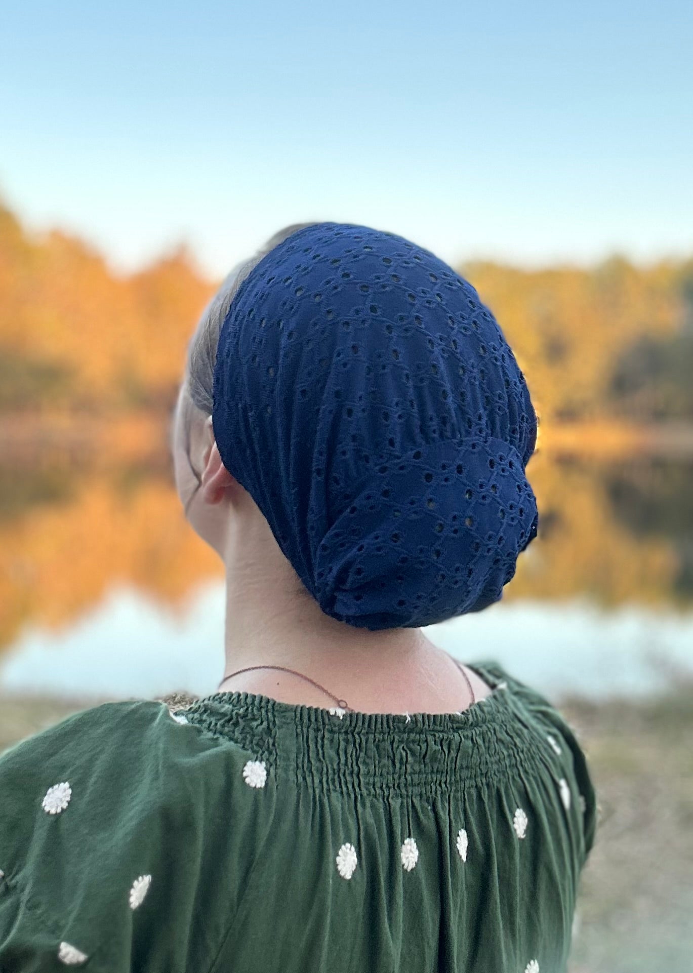 Navy Eyelet Coverings