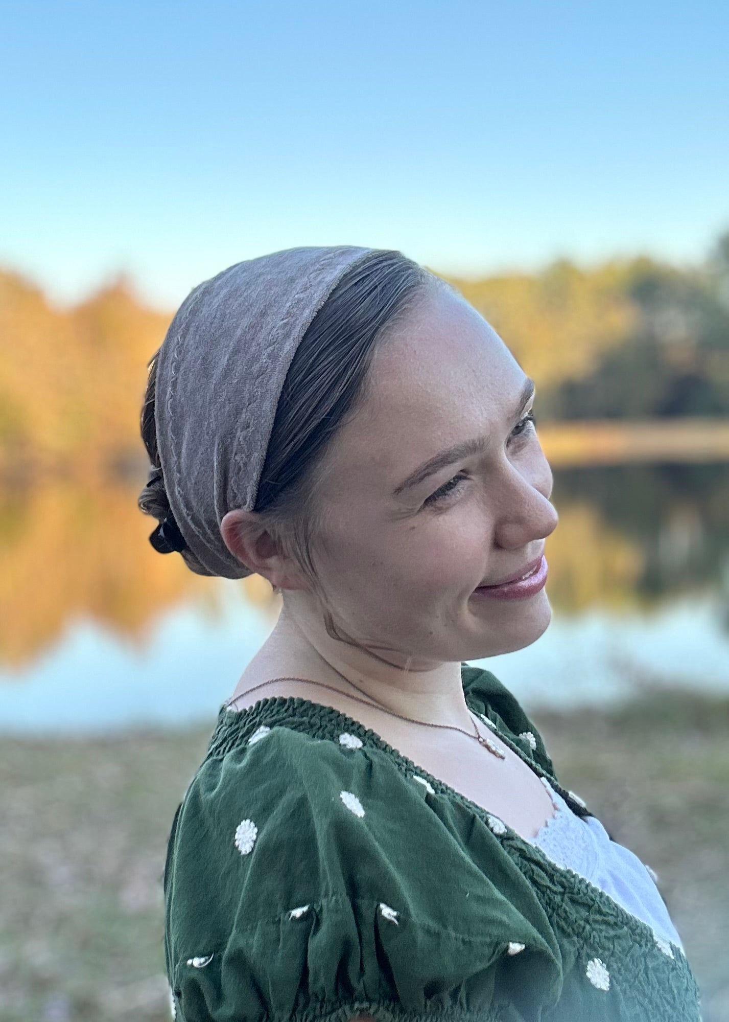 Beige Velvet Wide Headband