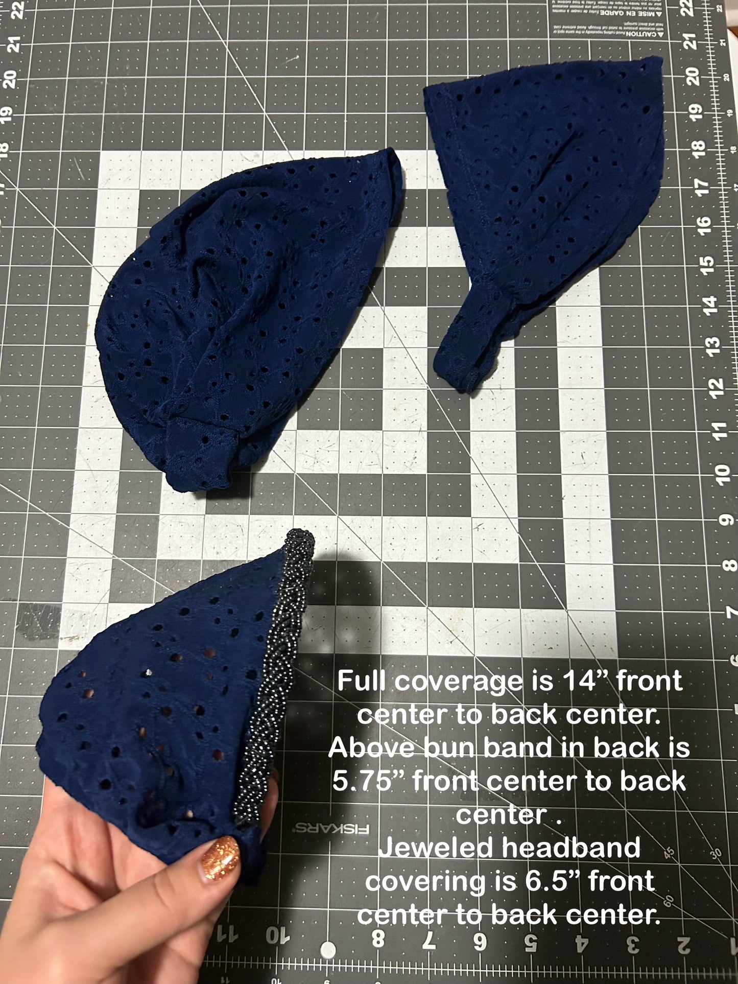 Navy Eyelet Coverings