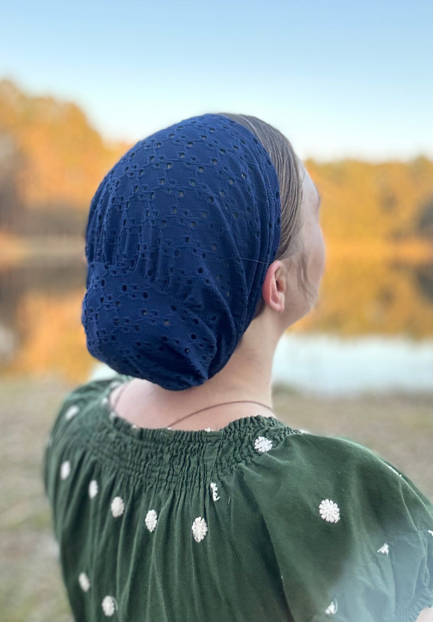 Navy Eyelet Coverings